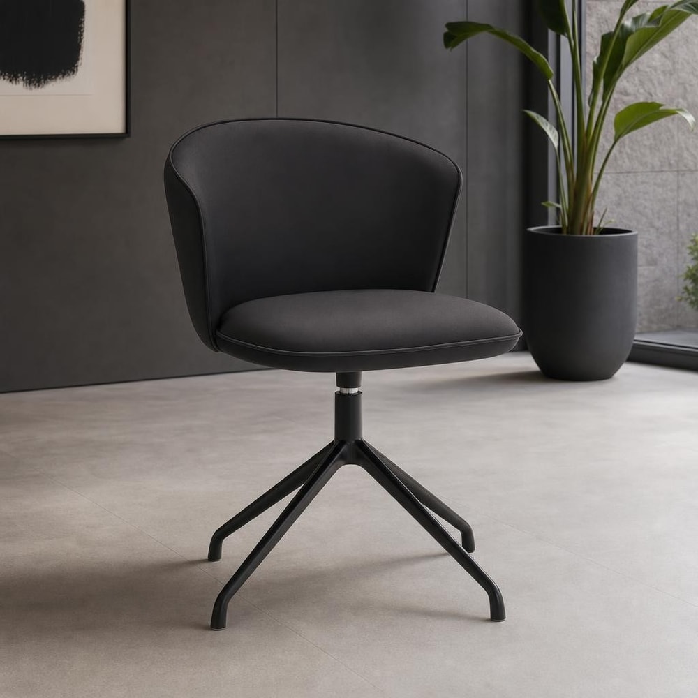 Silla de comedor negra con pata araña