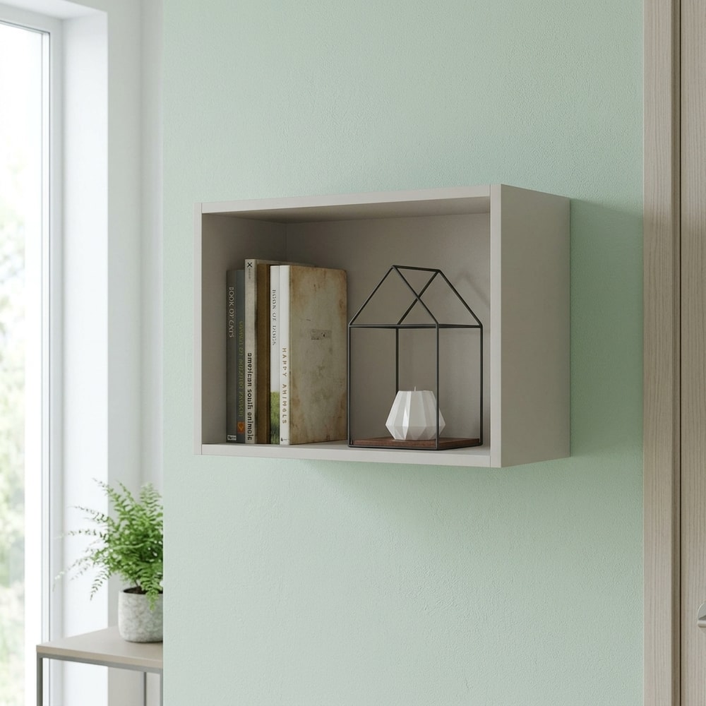 Estantería de pared tipo cubo en color beige