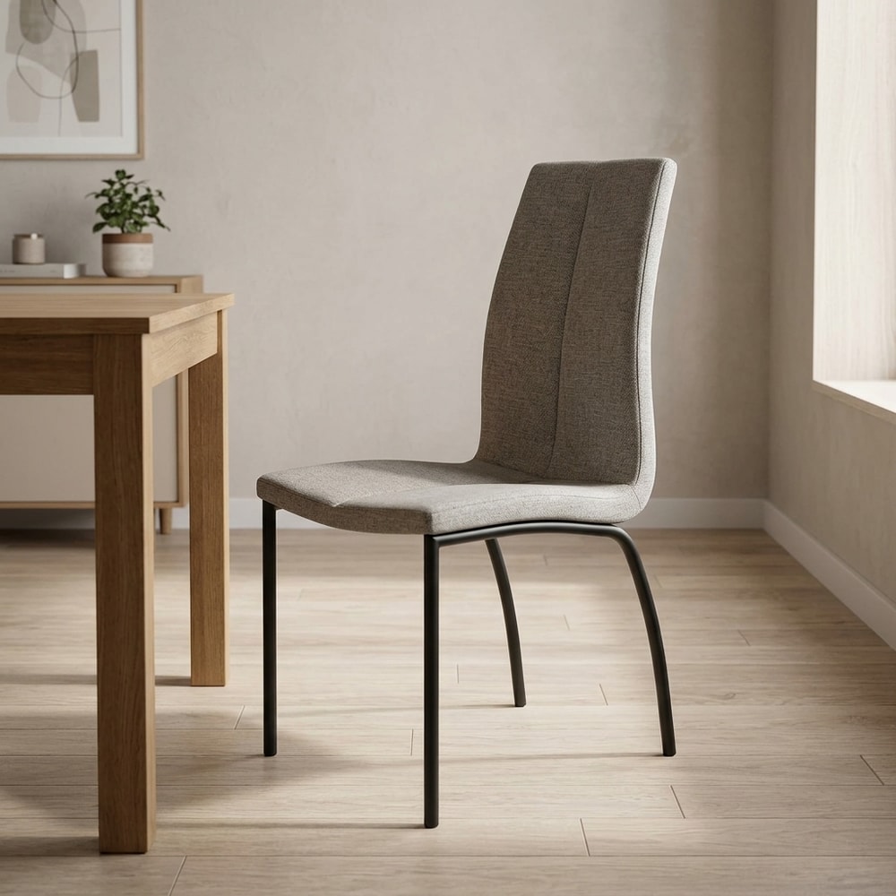 Pack 4 Sillas de Comedor Tapizadas Gris