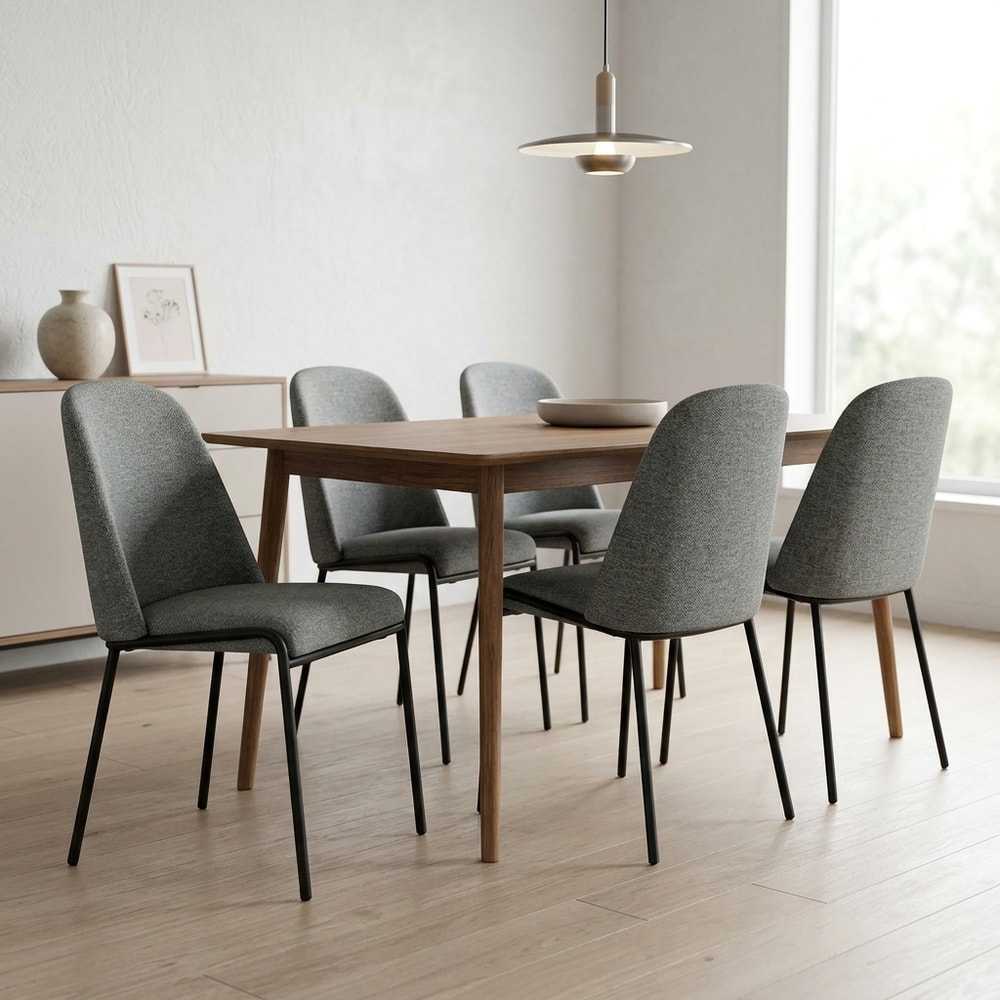 Pack 4 Sillas de Comedor Tapizadas Gris