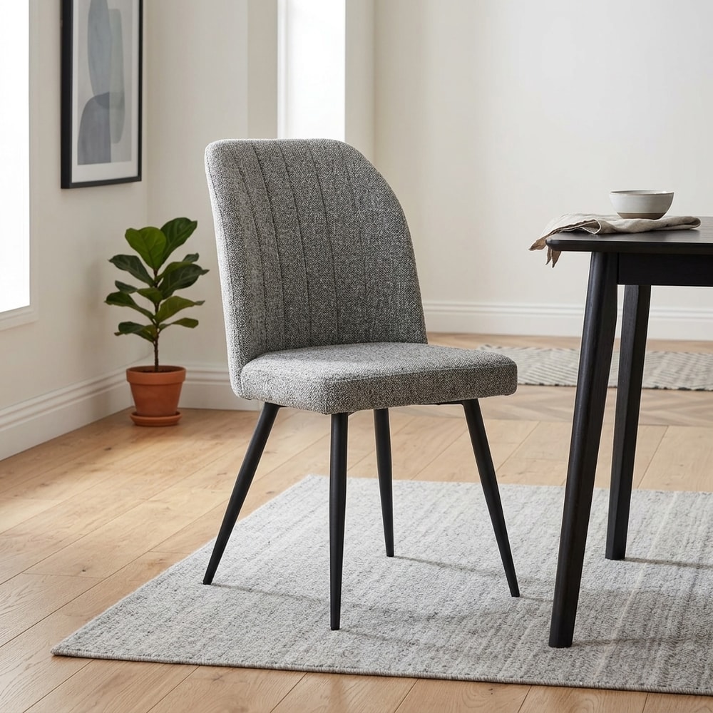 Pack de 4 sillas de comedor tapizadas en gris