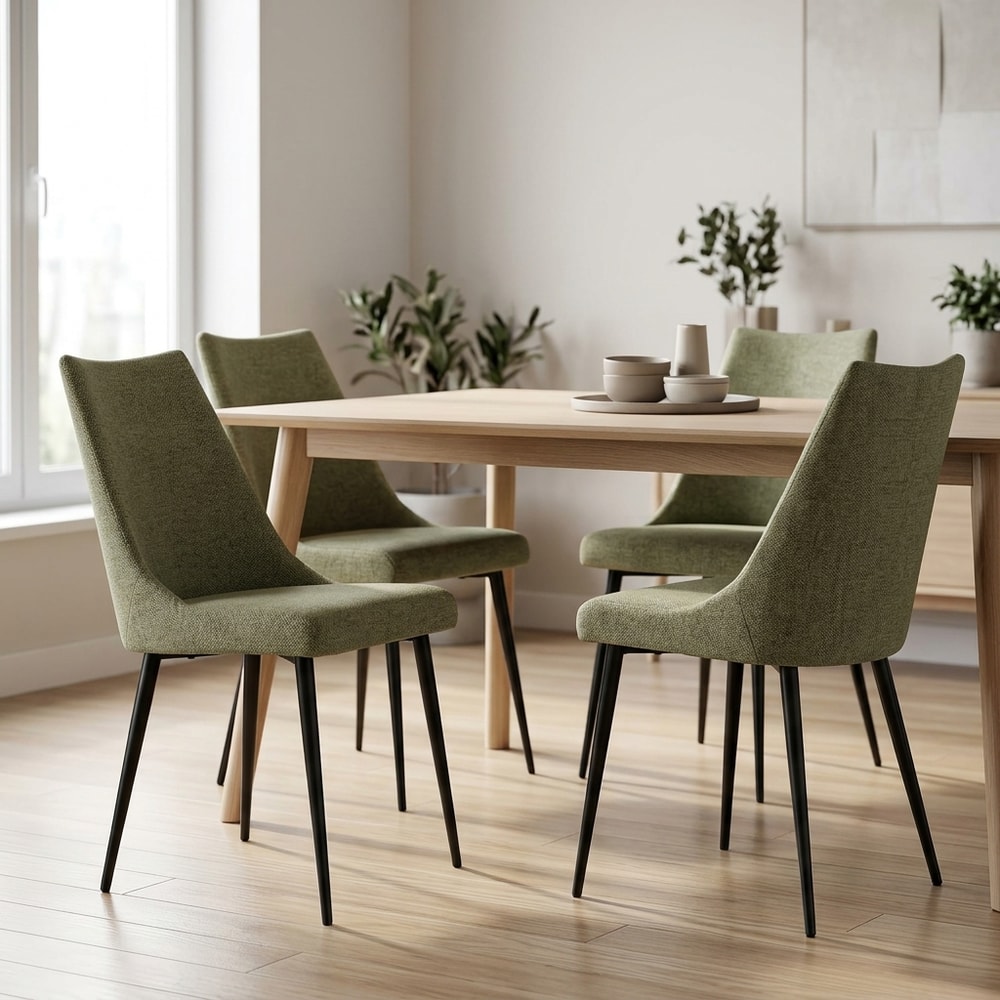 Pack 4 Sillas de Comedor Tapizadas en Verde