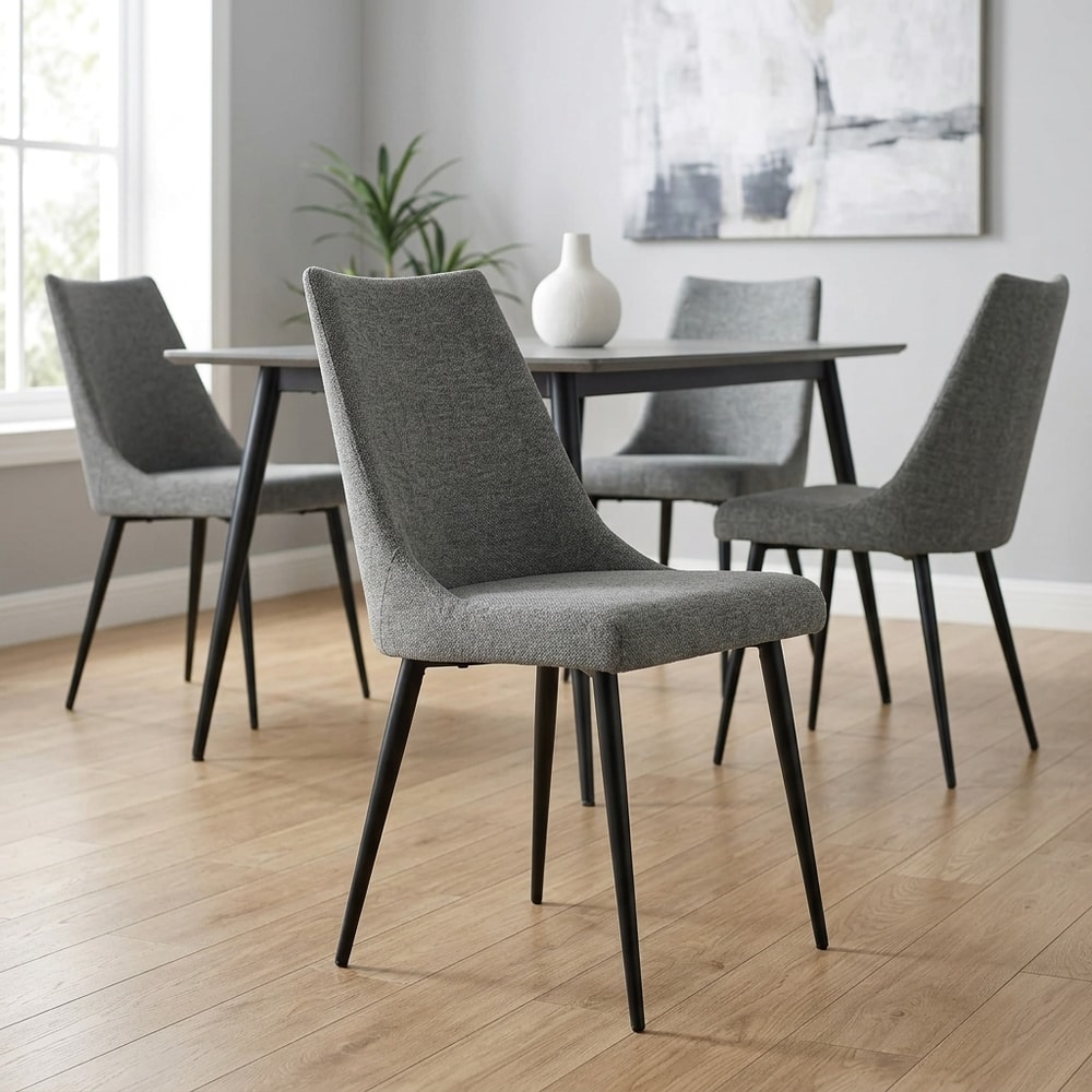 Pack 4 sillas de comedor tapizadas en gris
