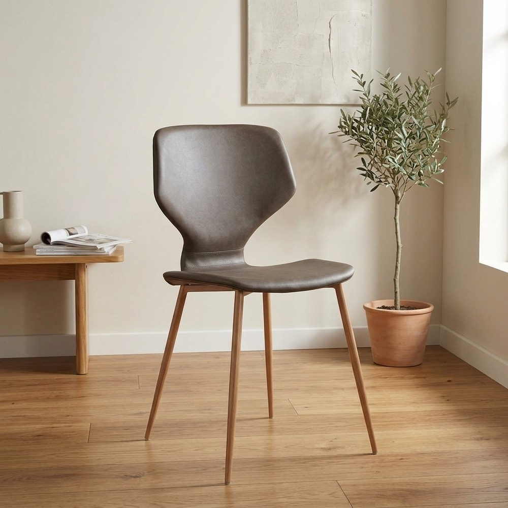 Silla de Comedor Tapizada PU Marrón