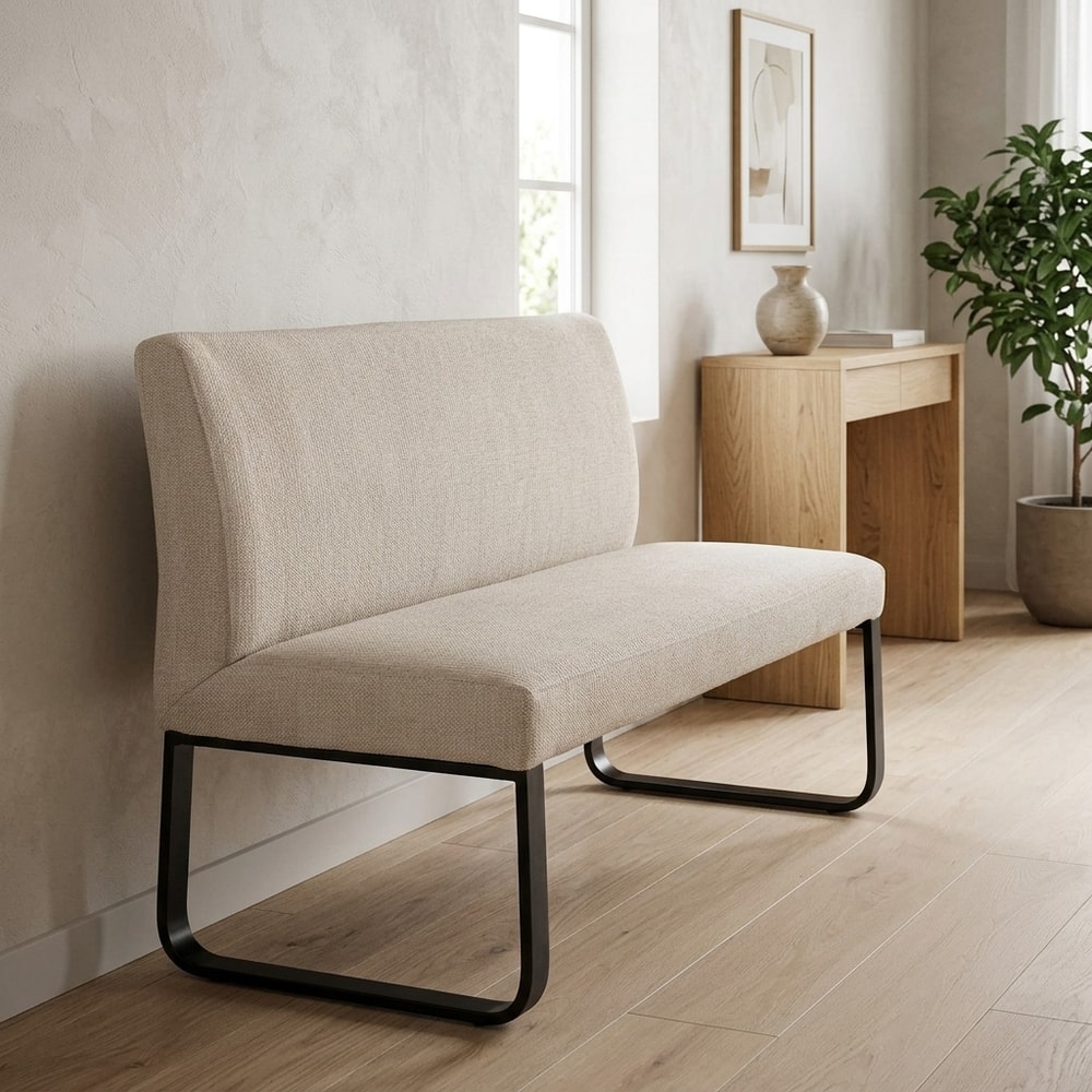 Banco de comedor tapizado beige 2-3 plazas