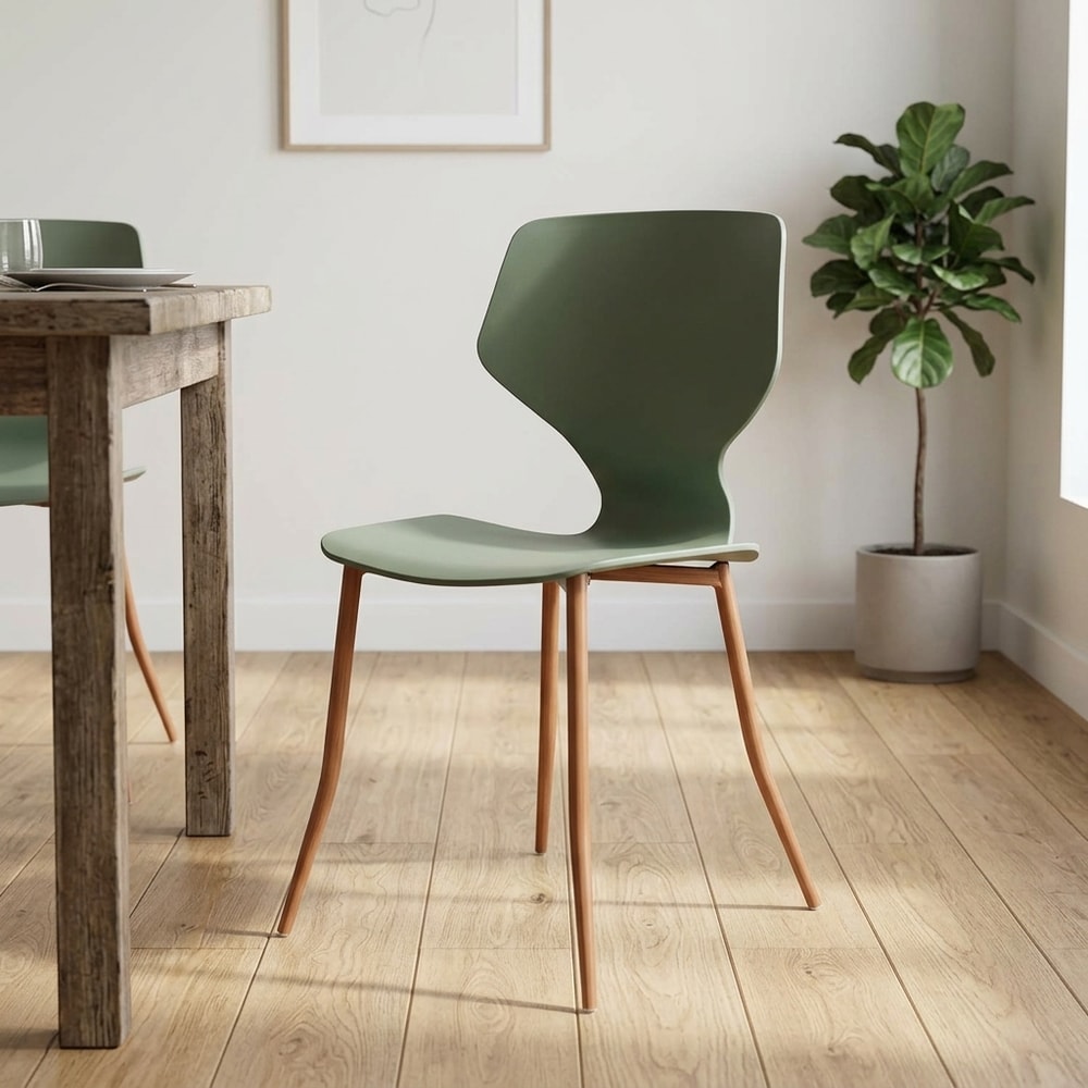 Silla de Comedor Verde Efecto Madera