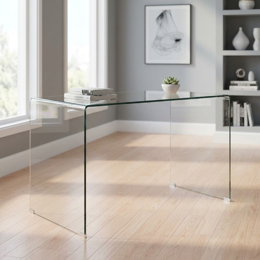 Escritorio de cristal templado transparente