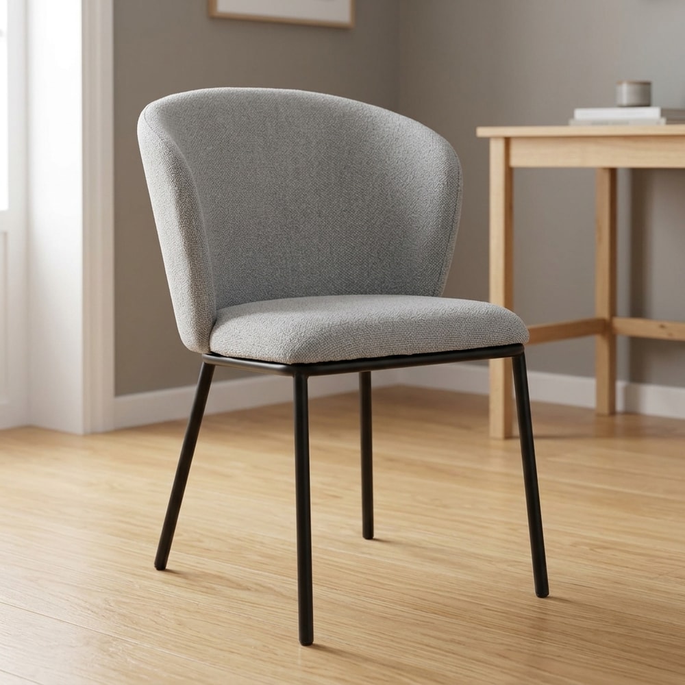 Pack de 2 sillas de comedor tapizadas en gris