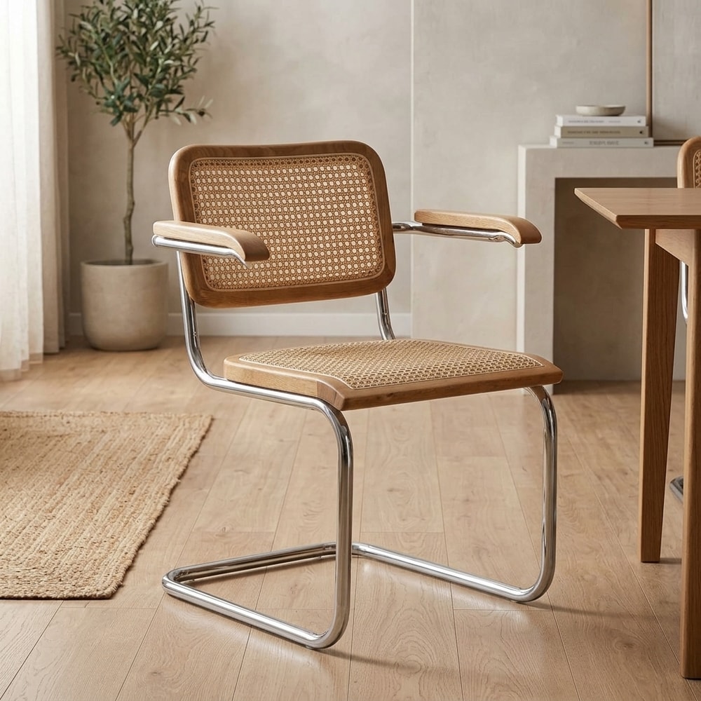 Silla de Comedor con Reposabrazos y Ratán