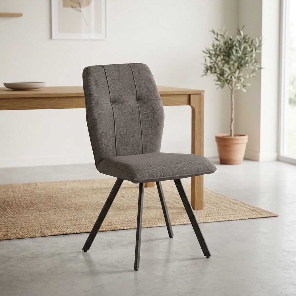 Silla de comedor tapizada gris oscuro