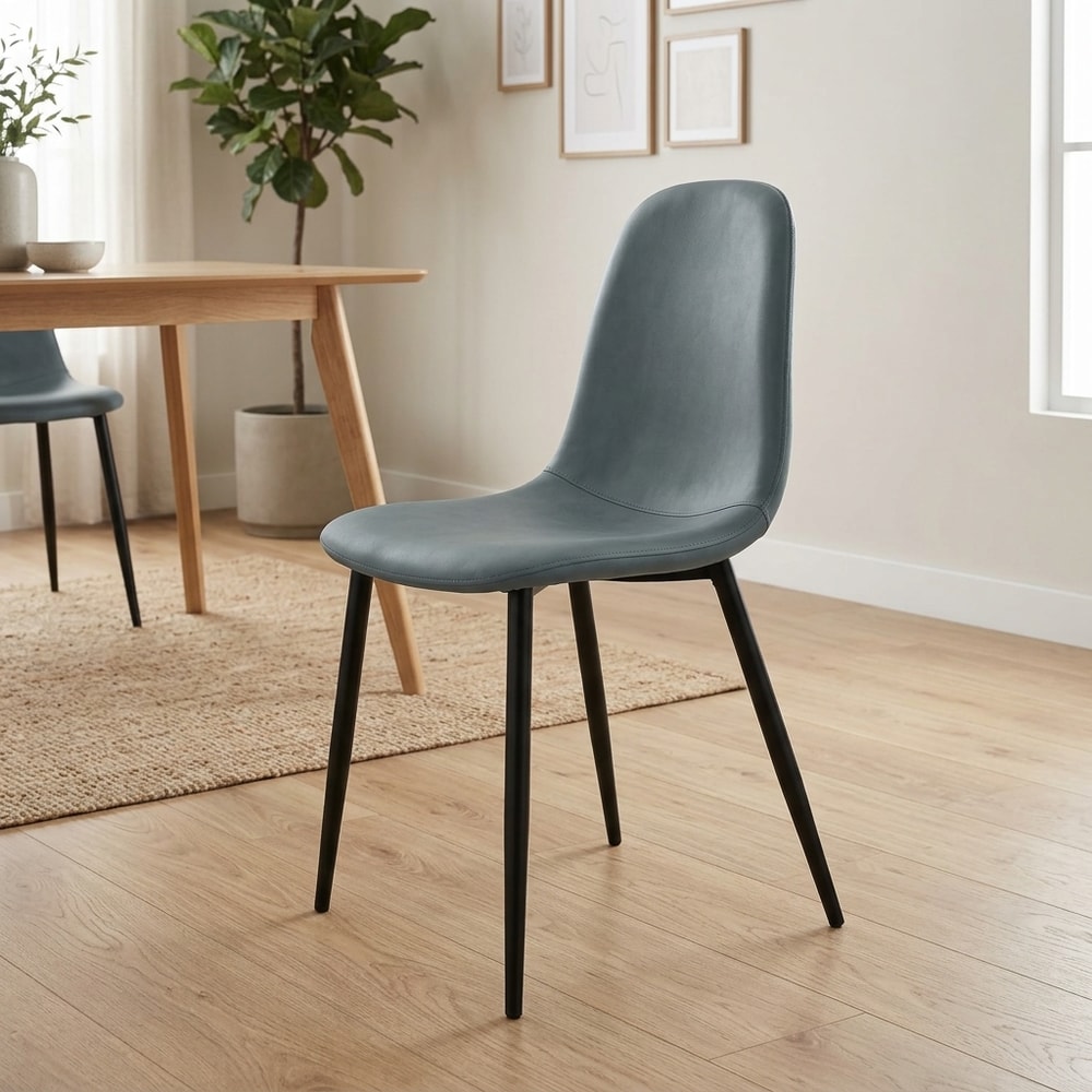 Silla de comedor tapizada gris plomo