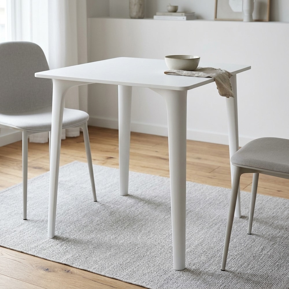 Mesa de comedor cuadrada blanca moderna