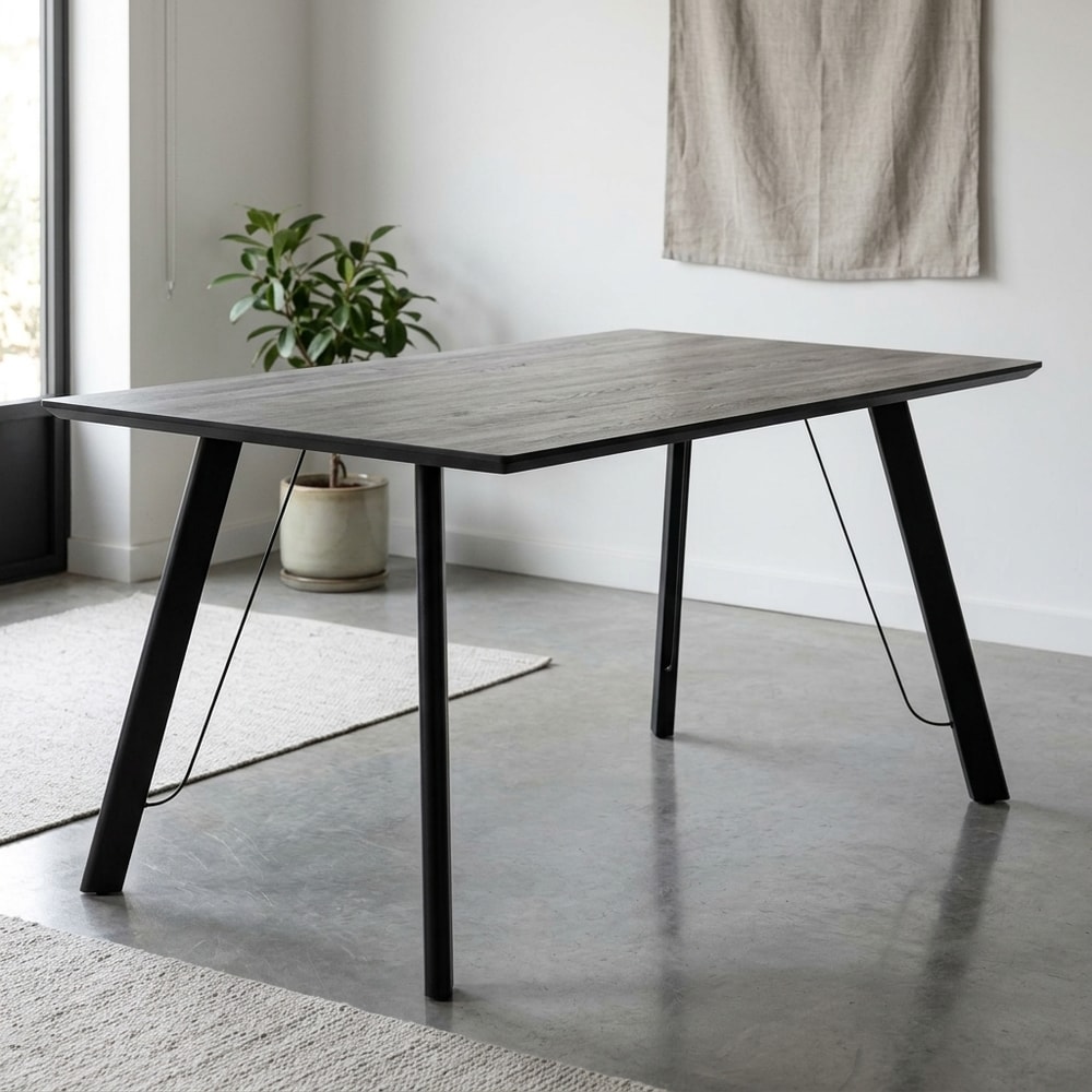 Mesa de comedor rectangular estilo industrial