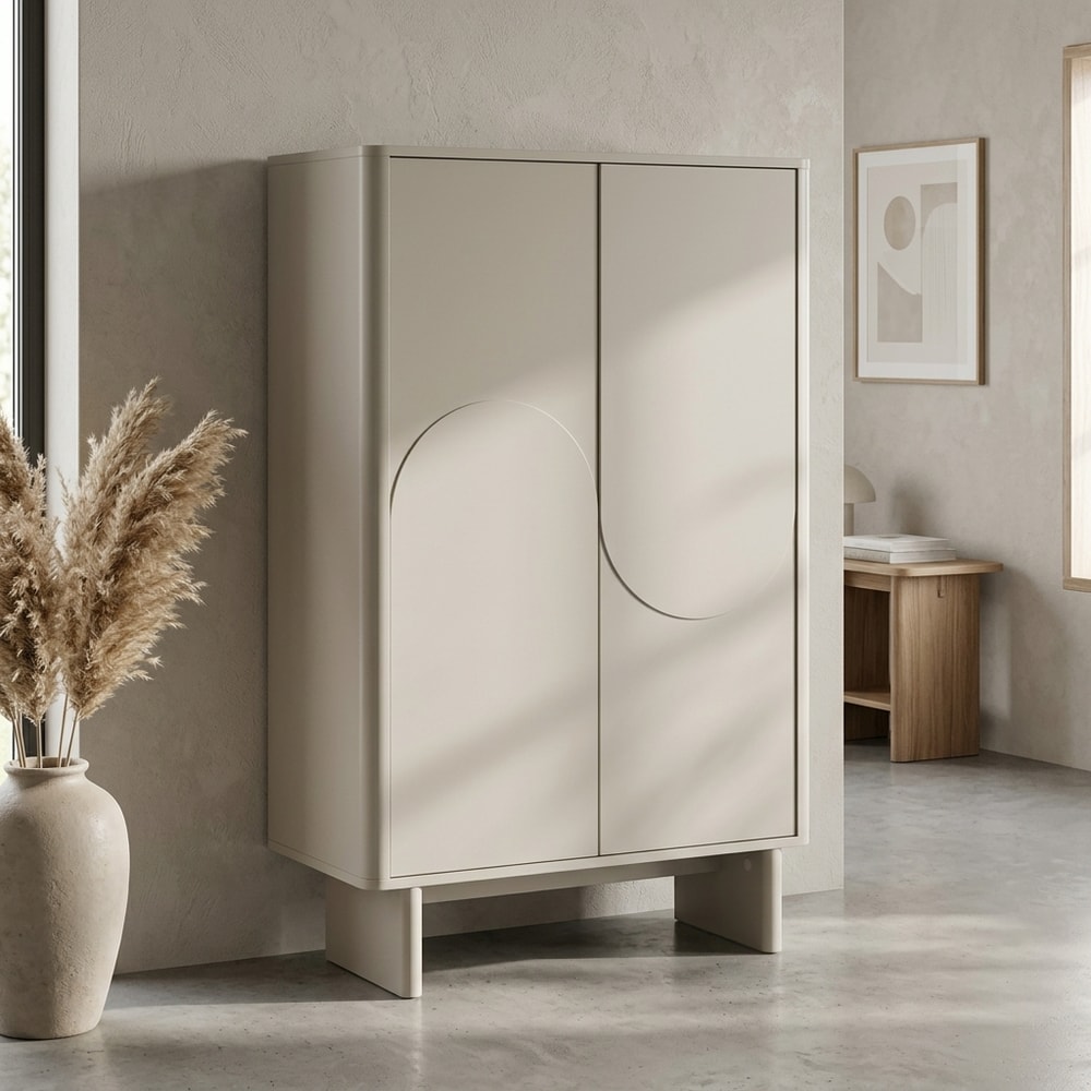 Mueble auxiliar de 2 puertas diseño crema