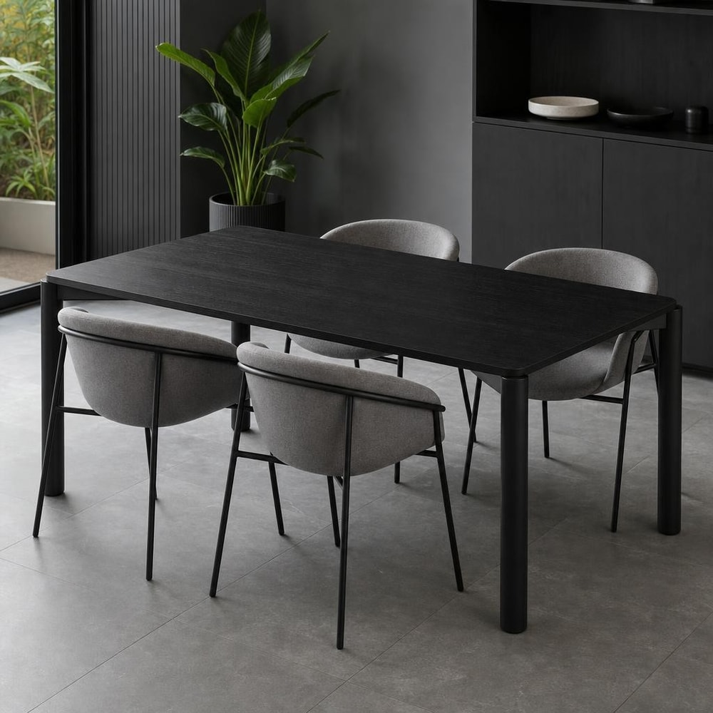Mesa de comedor rectangular Atlas negra