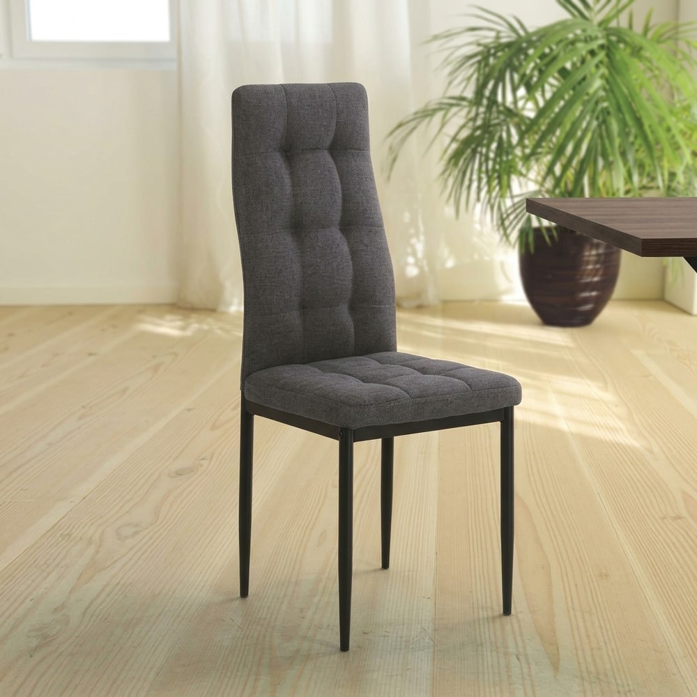 Pack de 6 sillas de comedor tapizadas en gris