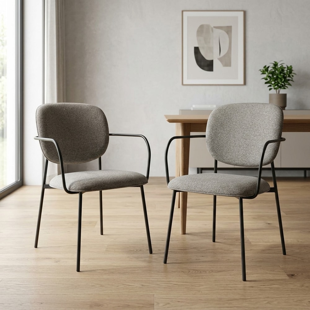 Pack 2 sillas comedor tapizadas gris