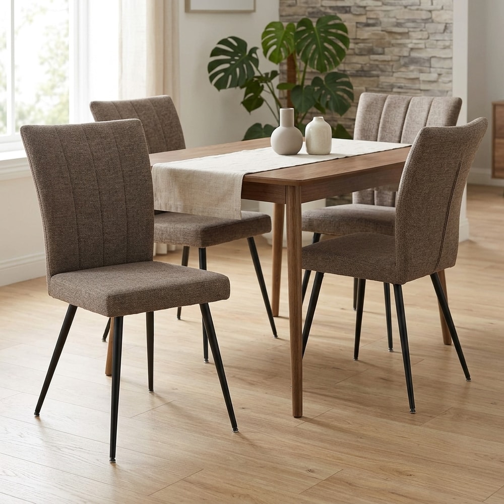 Pack 4 Sillas Comedor Tapizadas Marrón