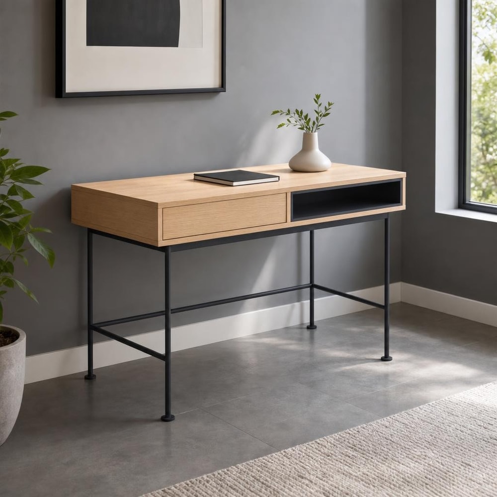 Escritorio con cajón gris antracita