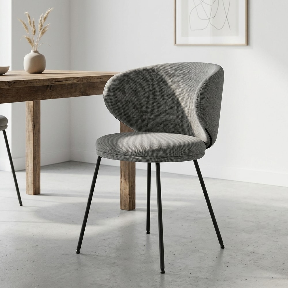 Silla de comedor ergonómica gris oscuro