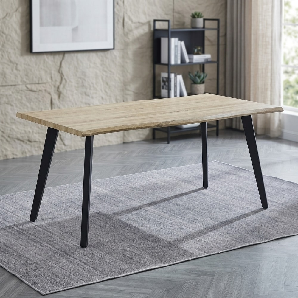 Mesa de comedor industrial madera y patas negras