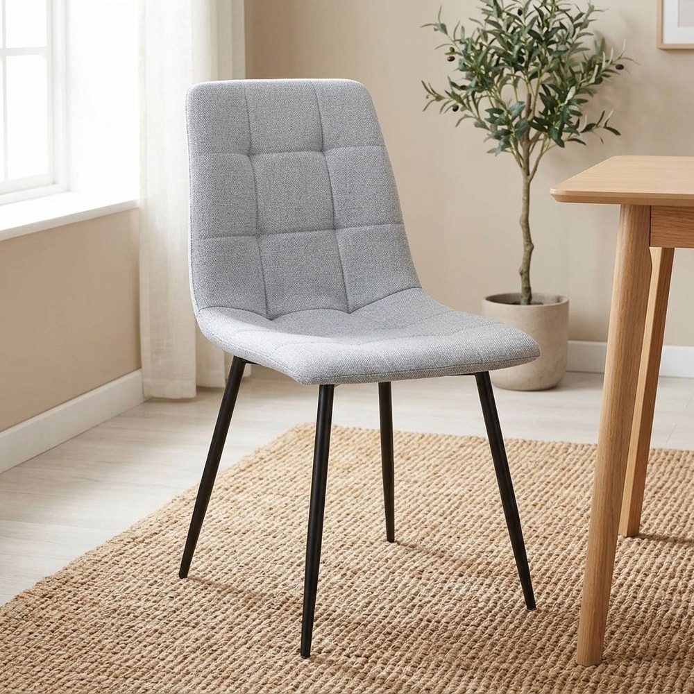 Pack de 6 sillas de comedor tapizadas en gris