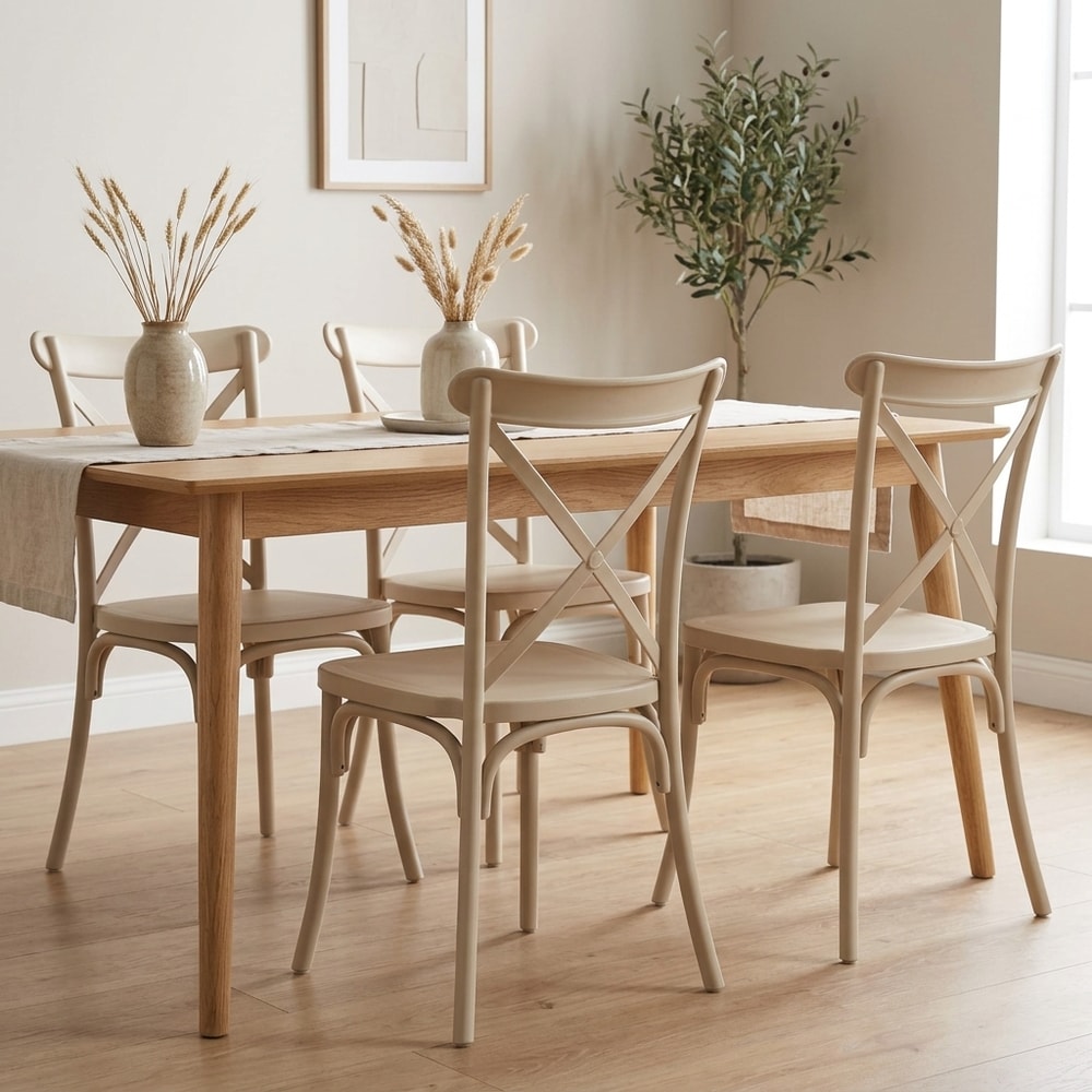 Pack 4 Sillas Comedor Respaldo Cruzado