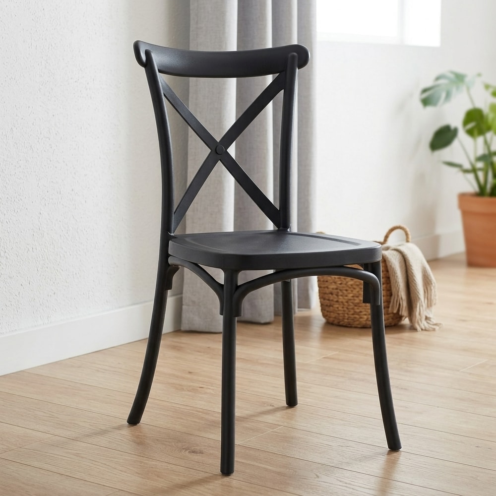 Silla de exterior apilable en color antracita