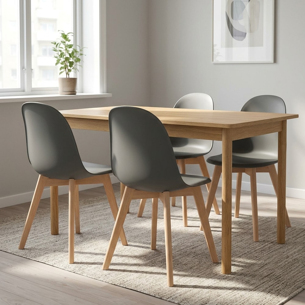 Pack 4 Sillas de Comedor Nórdicas Gris Oscuro