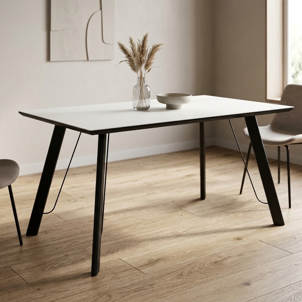 Mesa de comedor moderna bicolor
