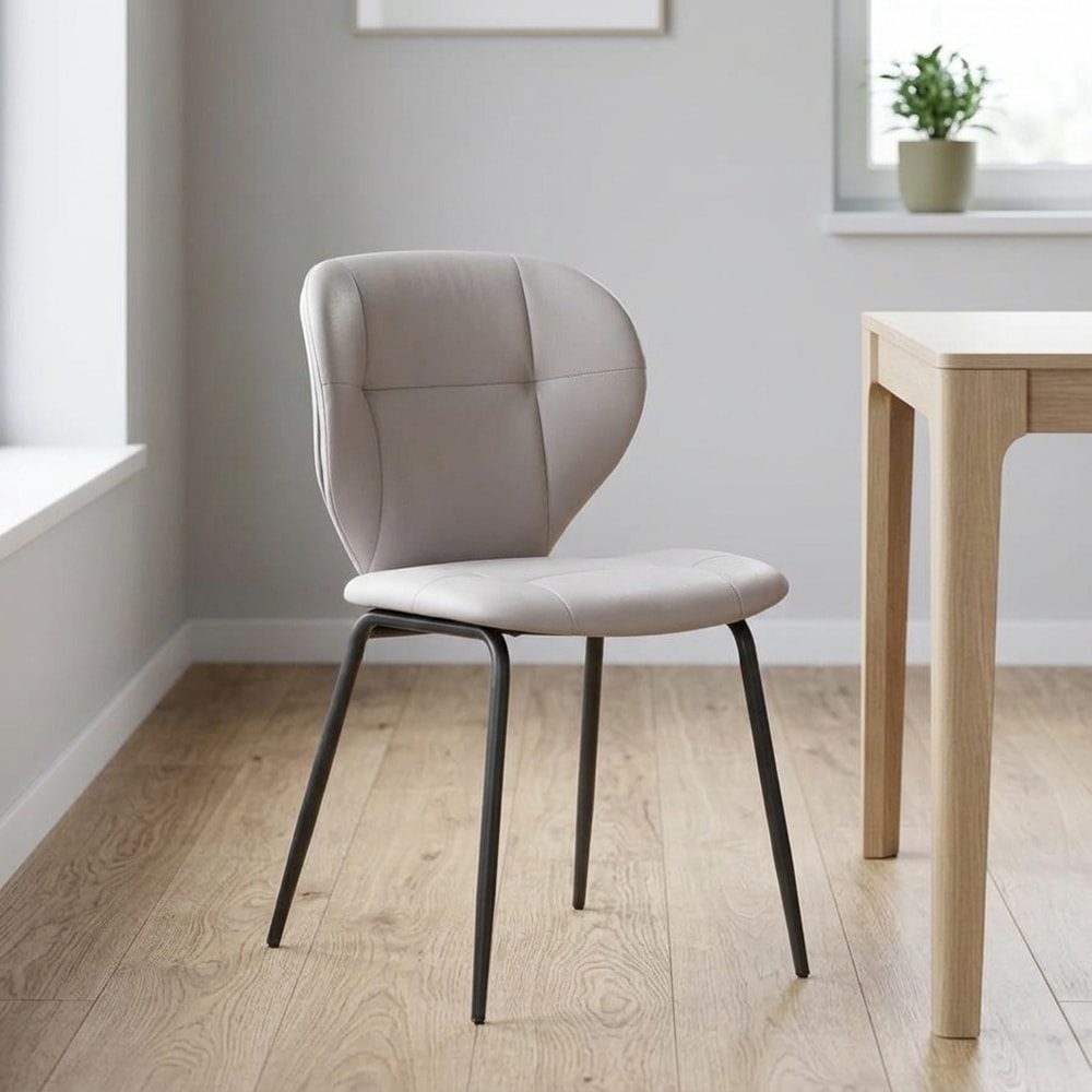 Silla de comedor moderna tapizada en beige