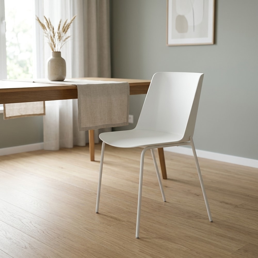 Pack 4 sillas de comedor moderna polipropileno blanca