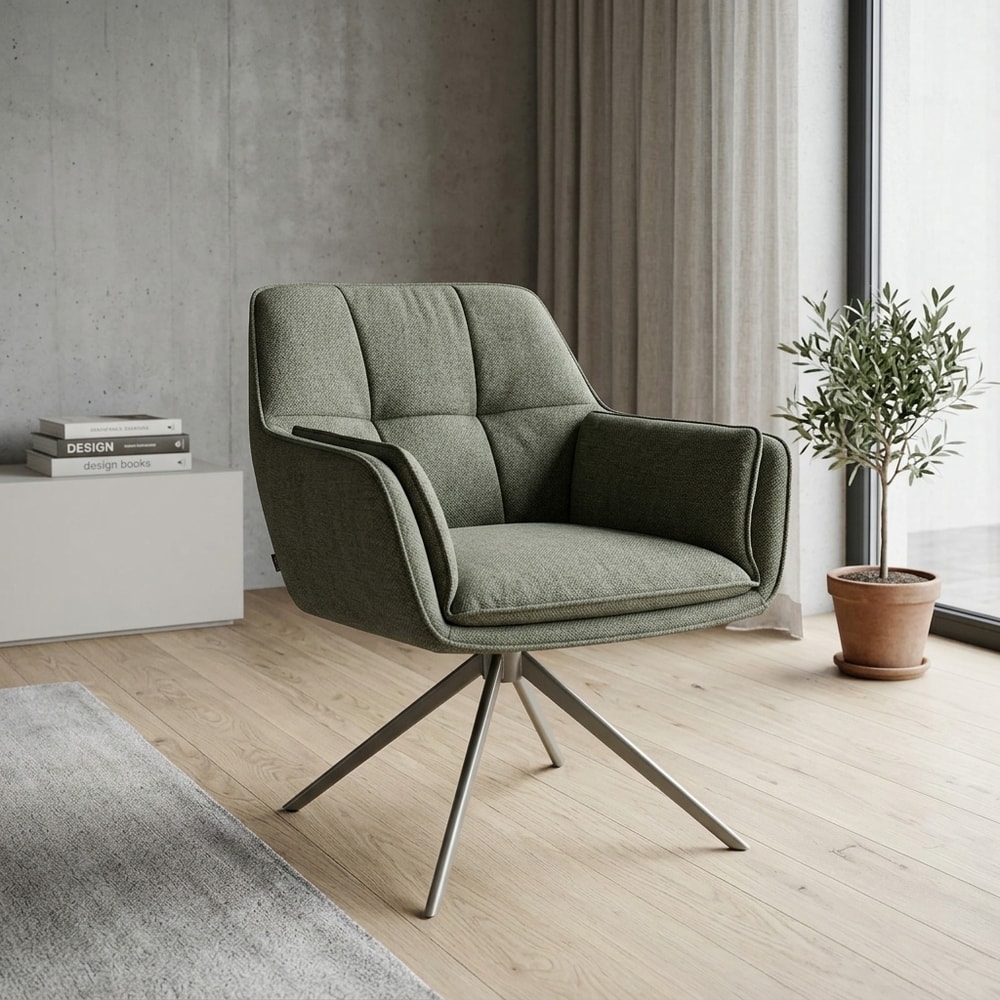 Sillón giratorio ergonómico verde