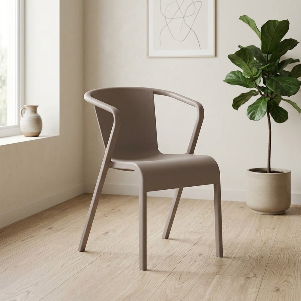 Sillón exterior apilable polipropileno tórtora