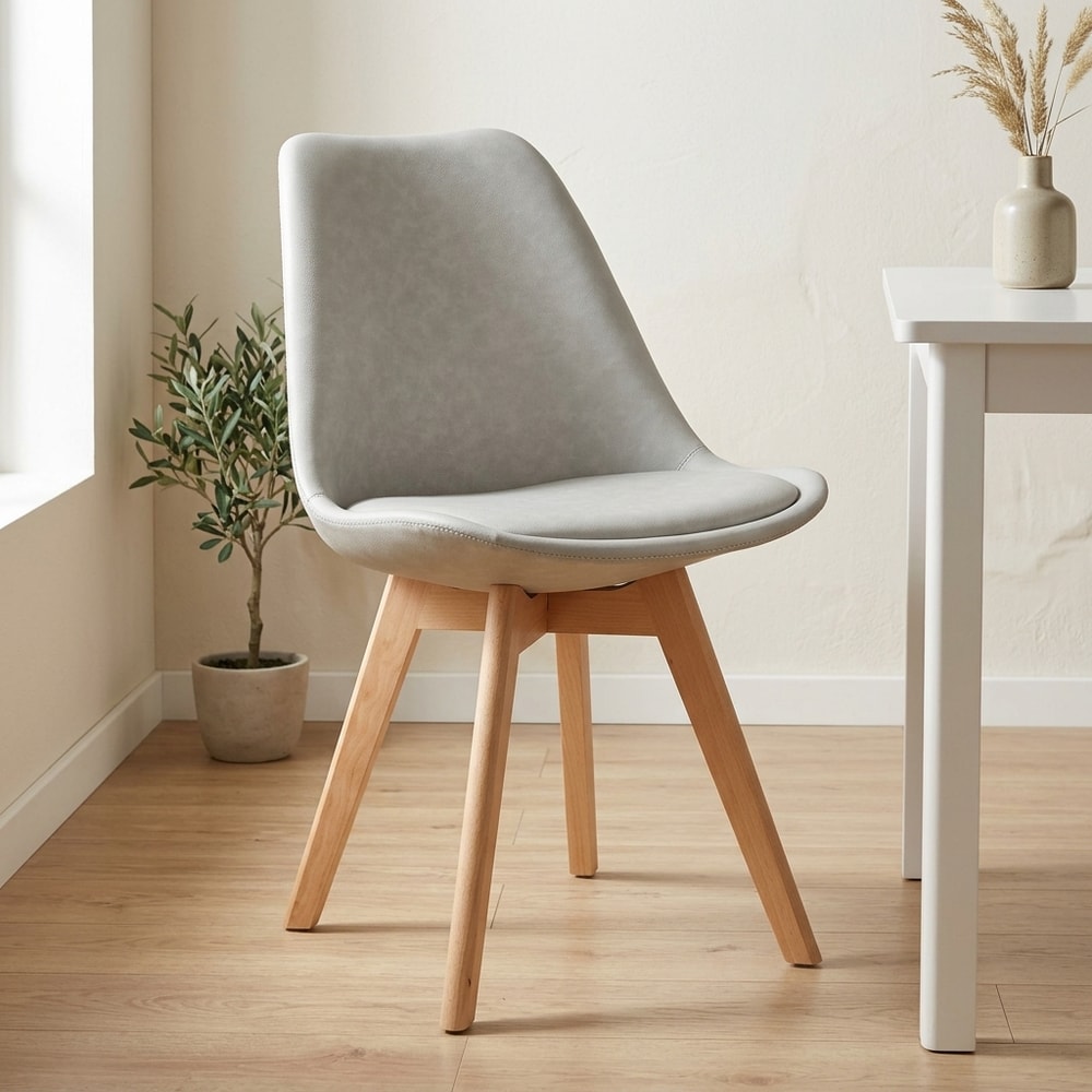 Silla de Comedor Nórdica PU Gris