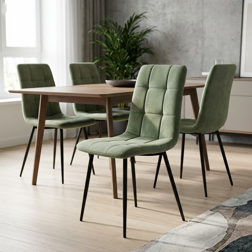 Pack 4 Sillas Comedor Tapizadas Verde