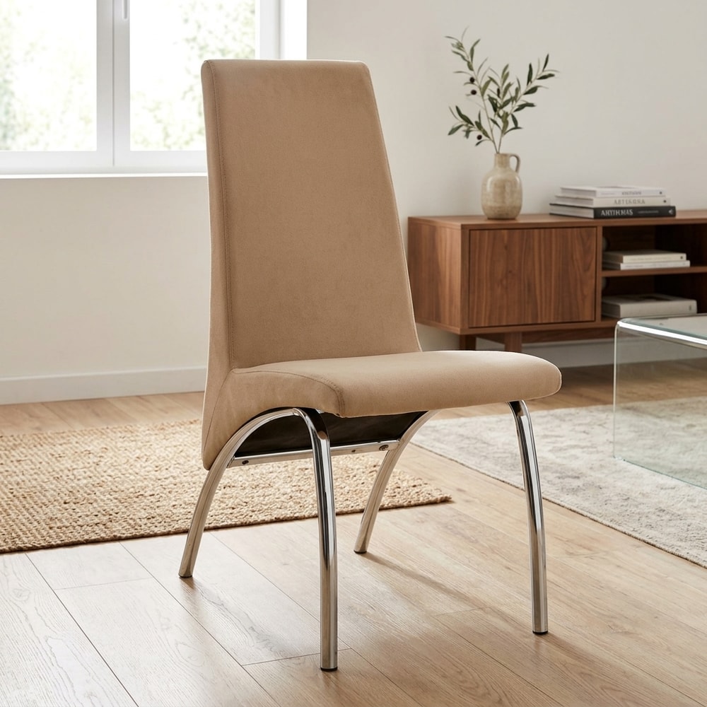 Pack de 2 sillas de comedor tapizadas en beige