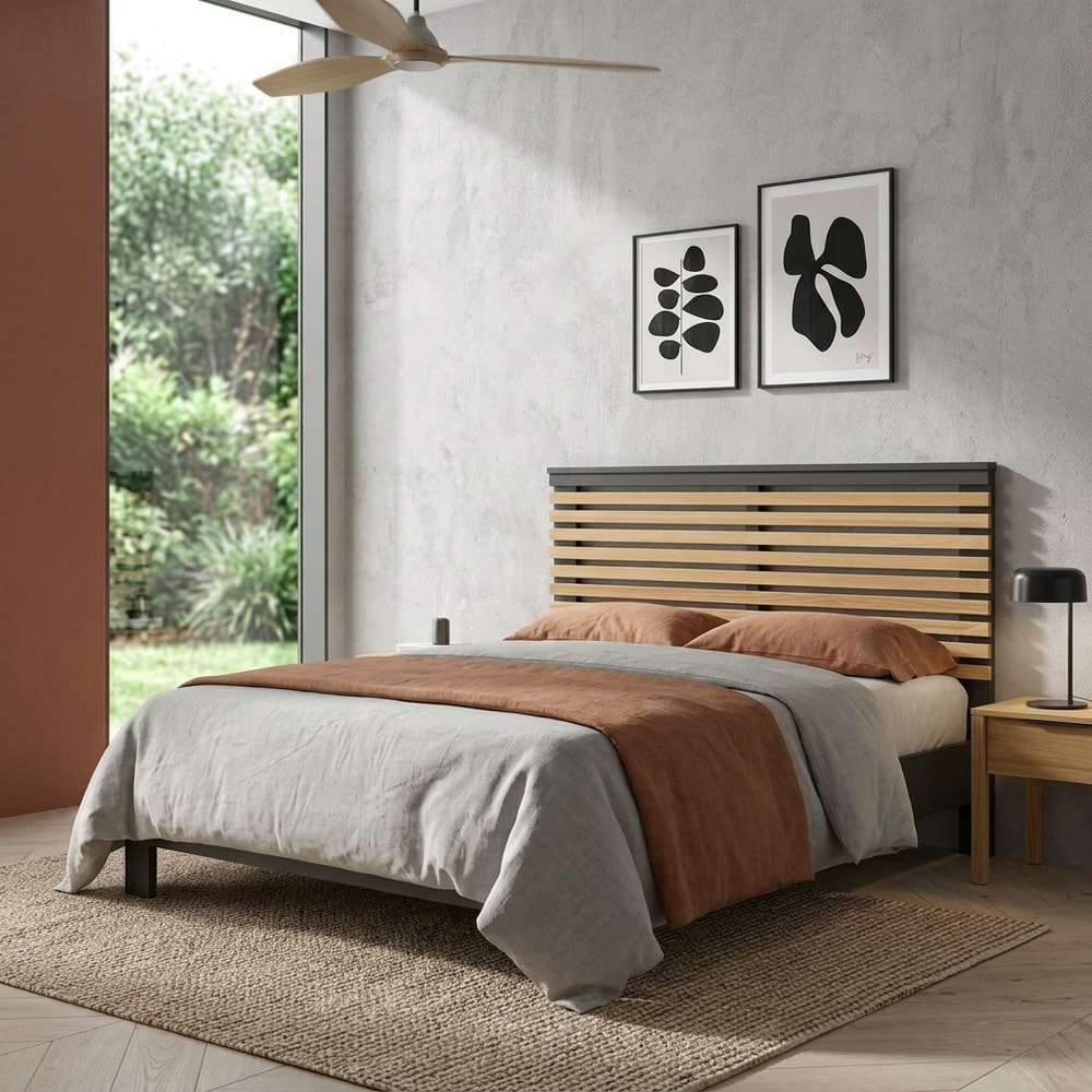 Cabecero de lamas en madera de pino para cama 135