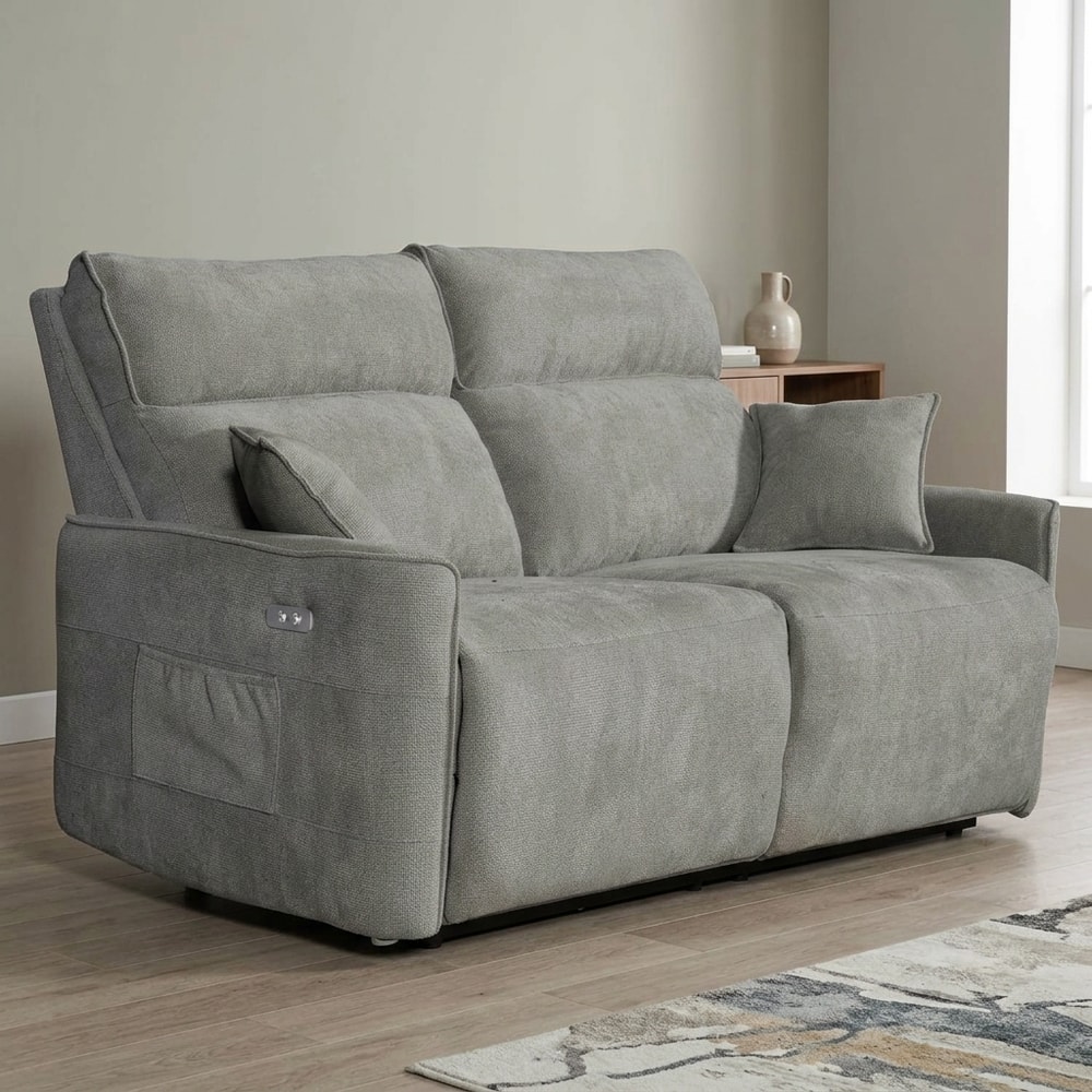 Sofá Relax Eléctrico 3 Plazas Tela Gris