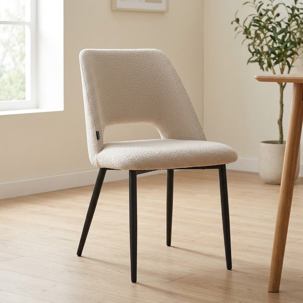Silla de comedor tapizada beige
