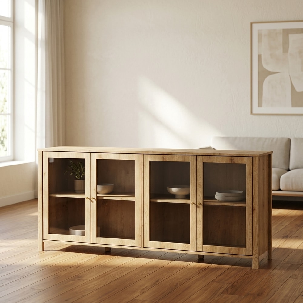 Aparador de salón con 4 puertas y acabado cera