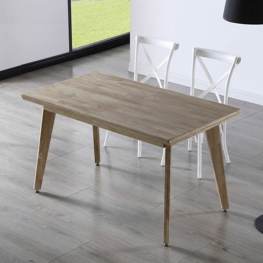 Mesa de comedor fija en madera de roble honey