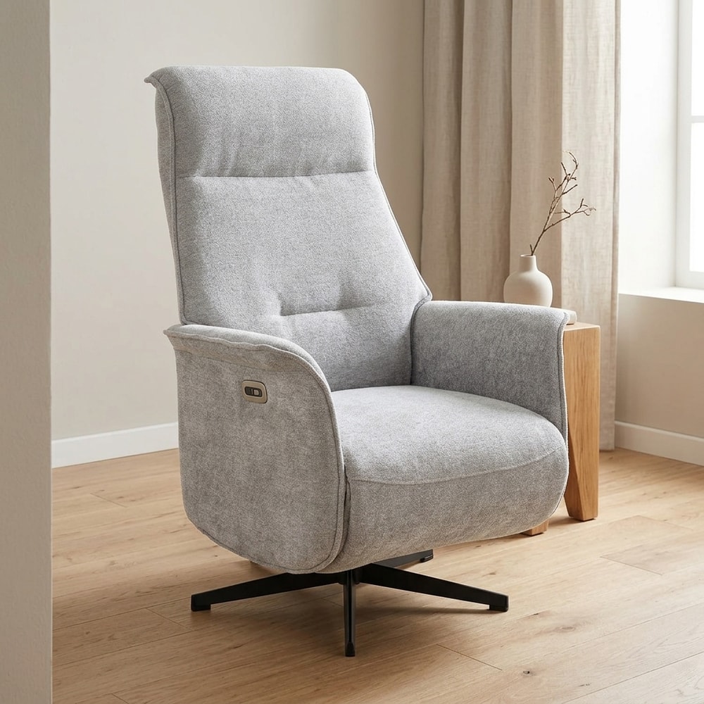 Sillón relax eléctrico de tela gris