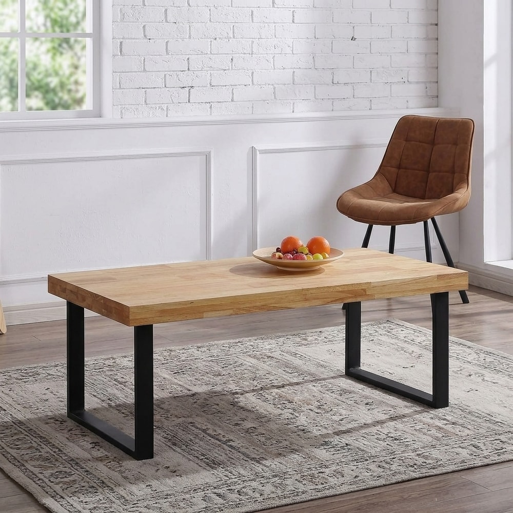 Mesa de centro industrial madera y metal