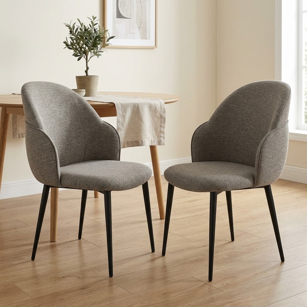 Pack 2 sillas de comedor tapizadas gris