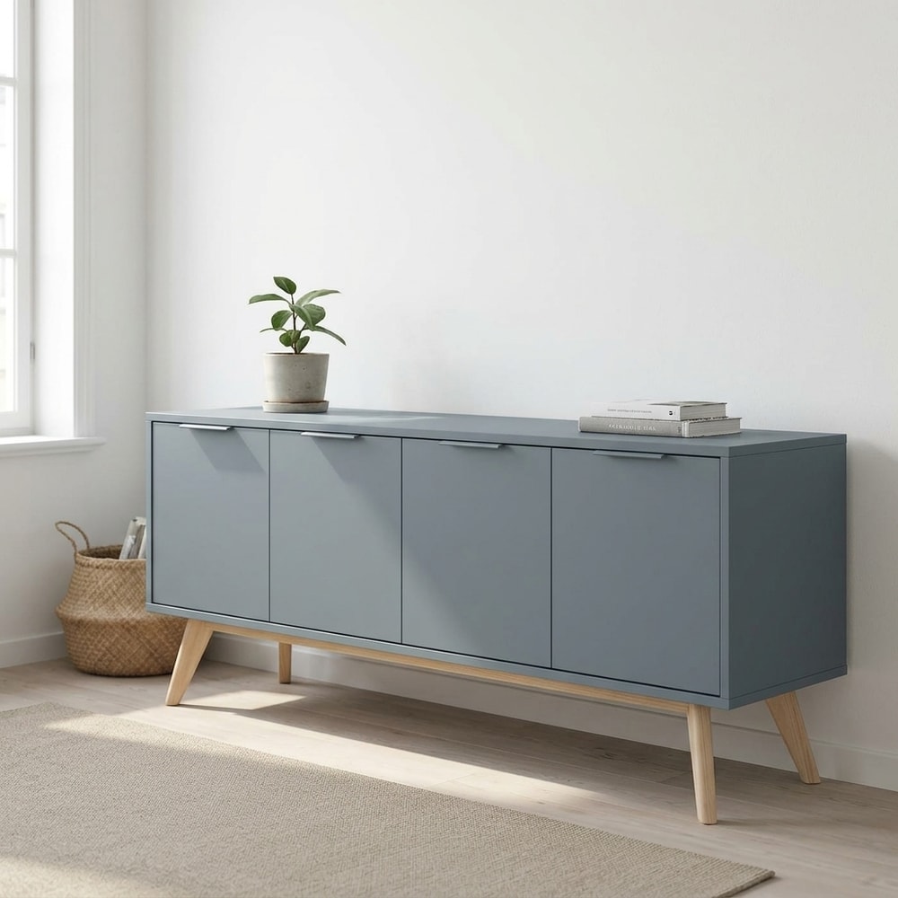 Mueble de TV Verde Kaki con 4 Puertas