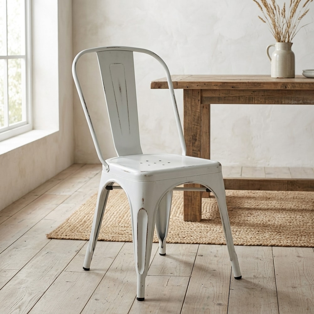 Silla de comedor apilable estilo industrial
