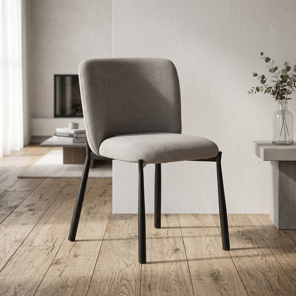 Silla de comedor tapizada en color gris