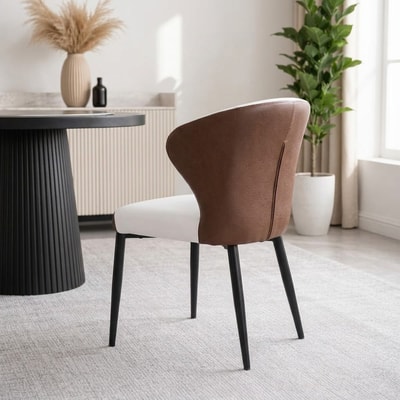 Silla de comedor tapizada en similpiel