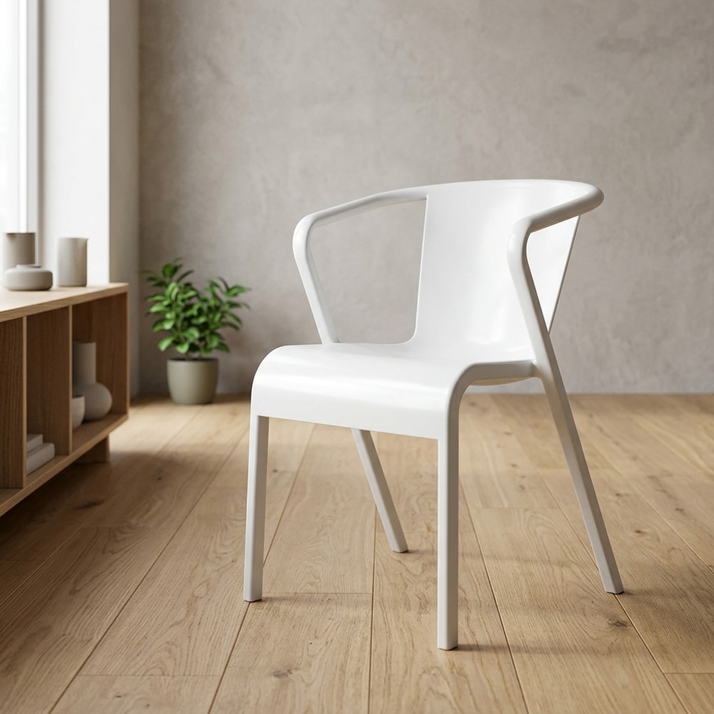 Sillón de exterior apilable polipropileno blanco
